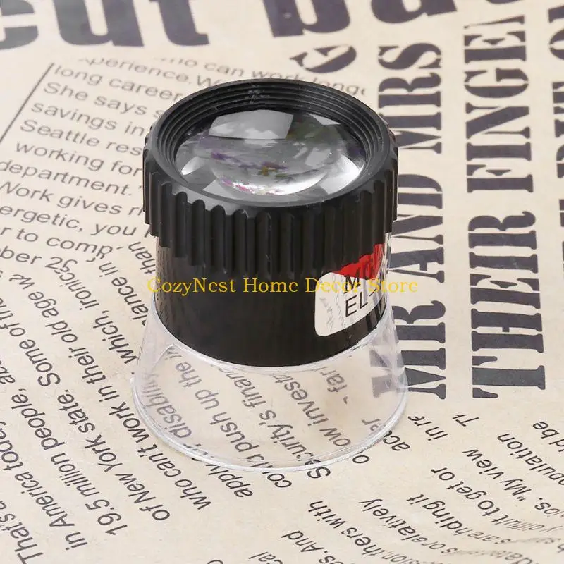 92MF Pocket Acrylic Magnifier Lens 10X Eye Magnifier Loupe Lens Jeweler Coin Stamp Monocular Glass Multipurpose