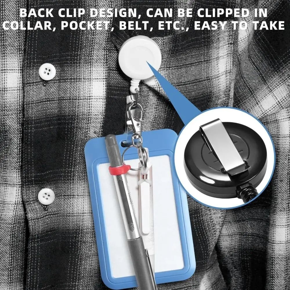 Random 3pcs Retractable Pen Holders Multi-functional Universal Badge Reel Badge Holders Office