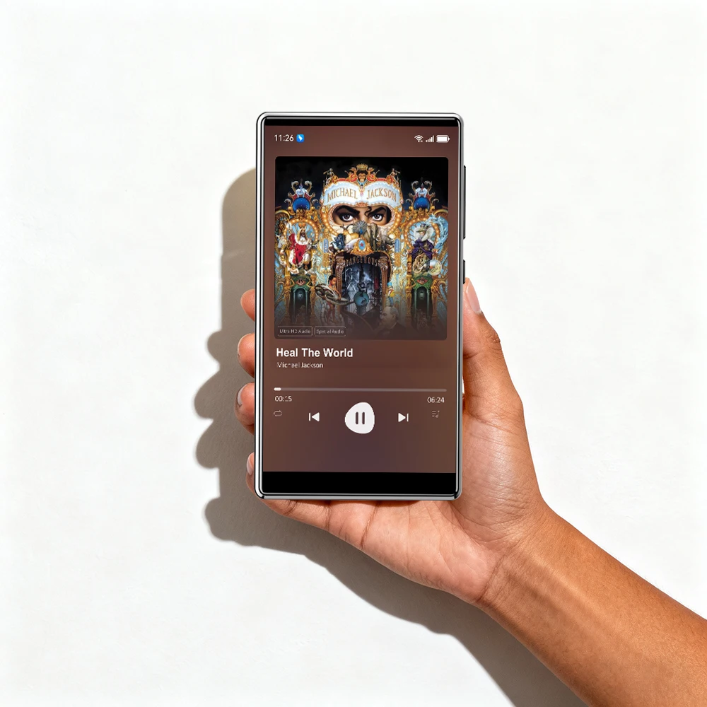 

4,7-дюймовый умный MP3-плеер Android 13 Wi-Fi 6 ГБ ОЗУ Загрузка через приложение Онлайн-потоковая передача музыки Hi-Fi Звук 1080p Видеоплеер до 320 ГБ