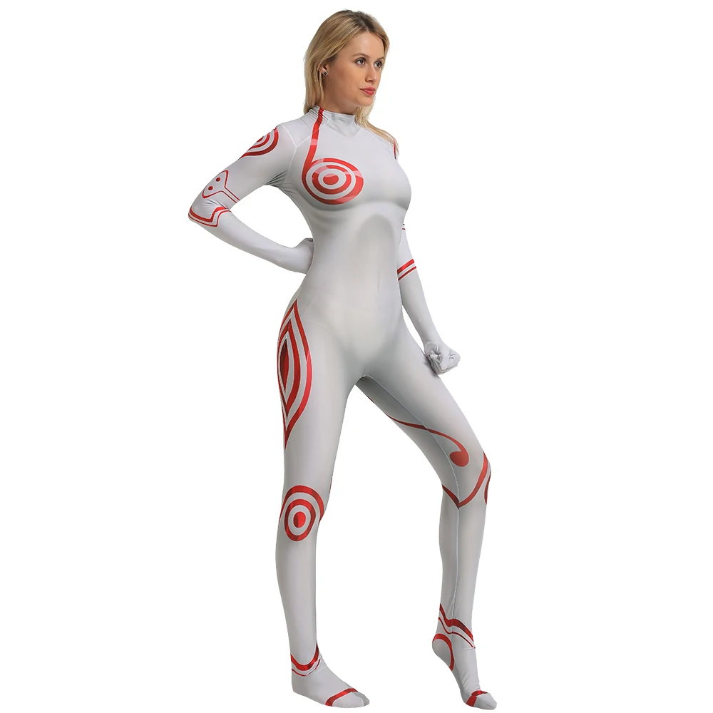 DEADMAN WONDERLAND SHIRO Cosplay para meninas, super-herói impresso 3D Spandex Bodysuit, terno Zentai, roupas de Halloween e Natal