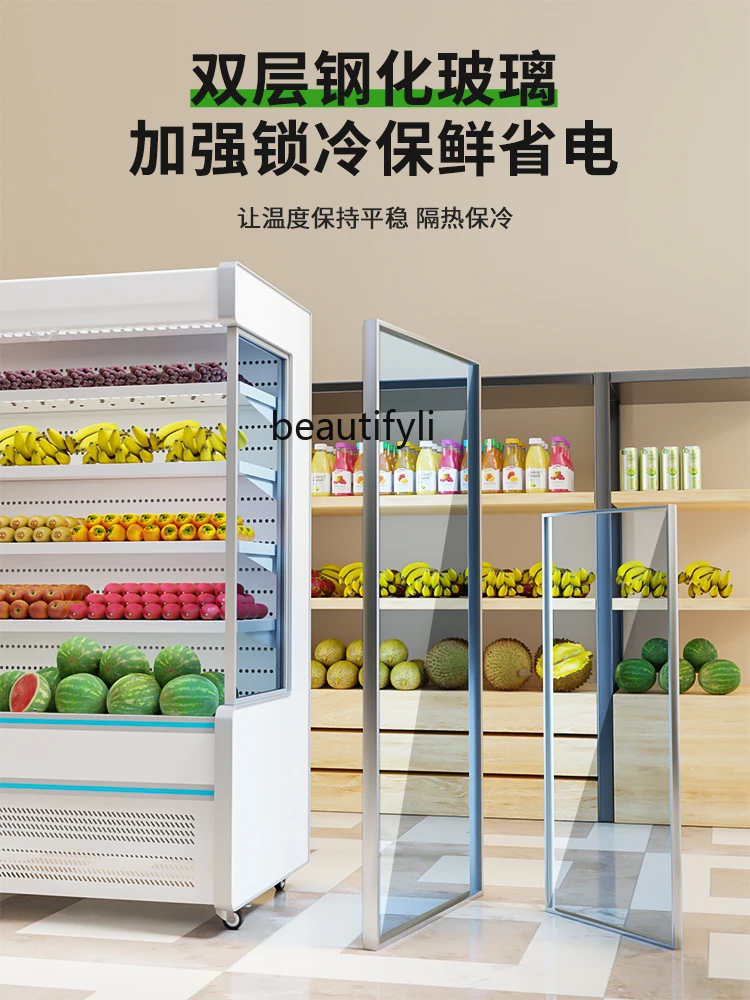 Wind Screen Counter Fruit Preservation Commercial Display Refrigerated Supermarket Freezer Vegetables Freezer