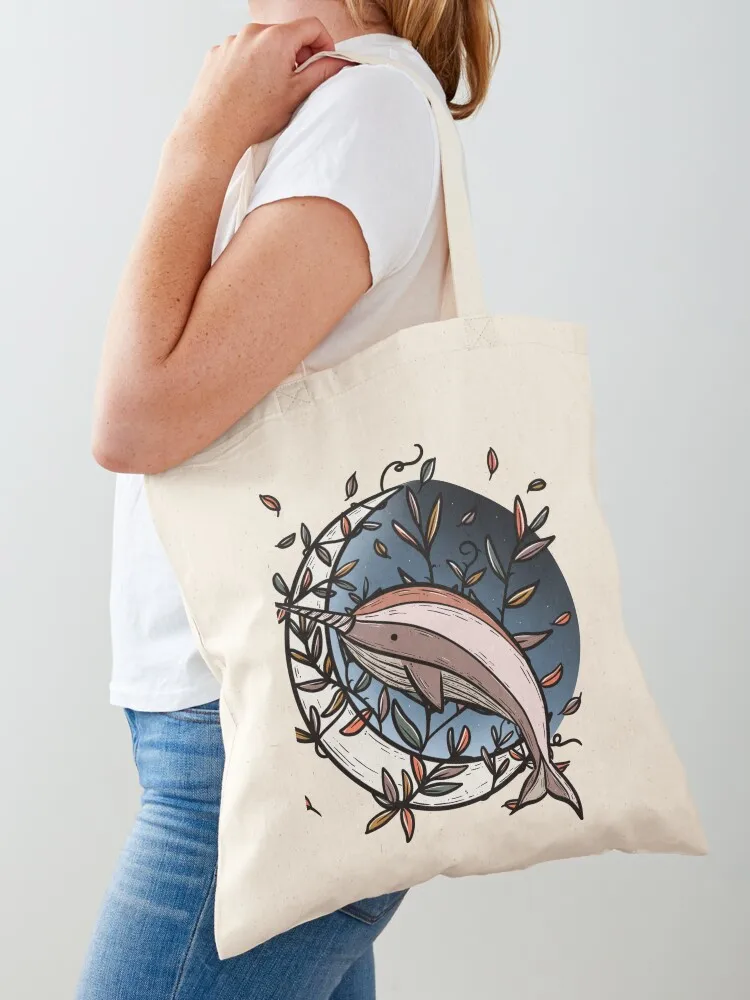 

Narwhal Jumping Over the Moon Tote Bag shopper bags for women eco bag folding canvas tote tote bags cloth bags