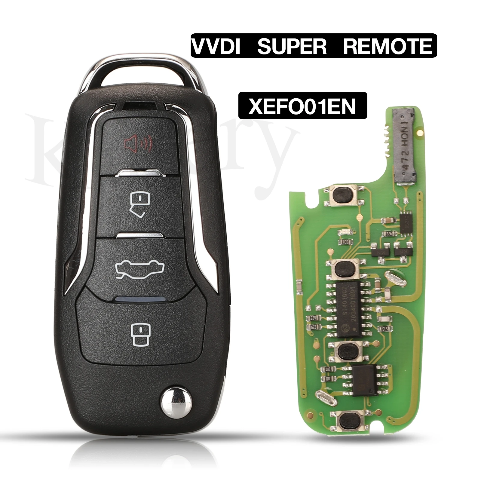 

jingyuqin 4 Buttons Folding VVDI Super Smart Remote Car Key Xhorse PN:XEFO01EN For Ford Style Flip For VVDI2/VVDI MINI Key Tool