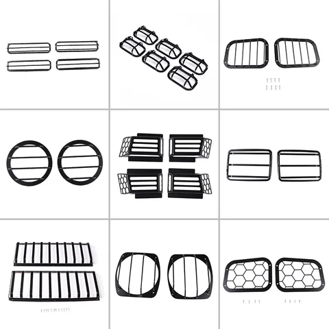 2003-2009 Hummer H2 스테인레스 스틸 블랙 자동차 스타일링 자동차 앞 헤드 라이트 보호 메쉬 스티커 자동차 외관 액세서리
