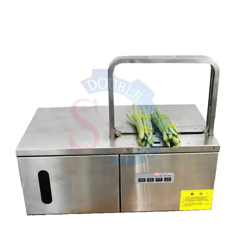 

Supermarket Portable Electric Vegetables Tying Machine/Hot Melt Opp No Tape Currency Automatic Binding Strapping Equipment