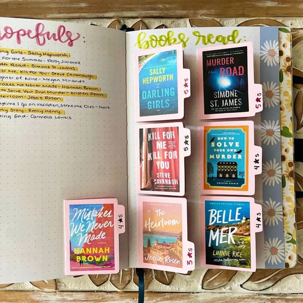 5/50pcs Individual Book Review File Folders Multi-purpose Handmade Mini Book Review Folder Simple Design Practical