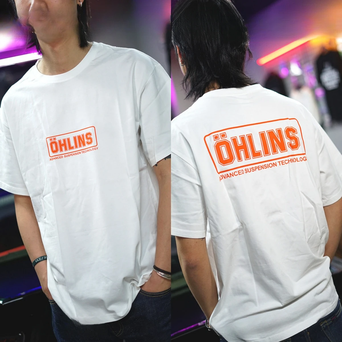 High-end Shock-absorbing Swedish OHLINS Cotton Heavy-duty Short-sleeved T-shirt for Car and Motorcycle Modification