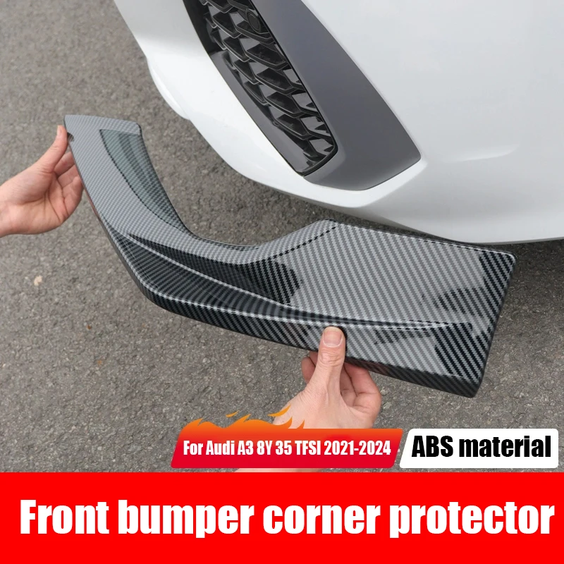 لأودي A3 8Y 35 TFSI 2021 2022 2023 2024 واقي زوايا المصد الأمامي للسيارة مادة ABS جزء التعديل الخارجي #4