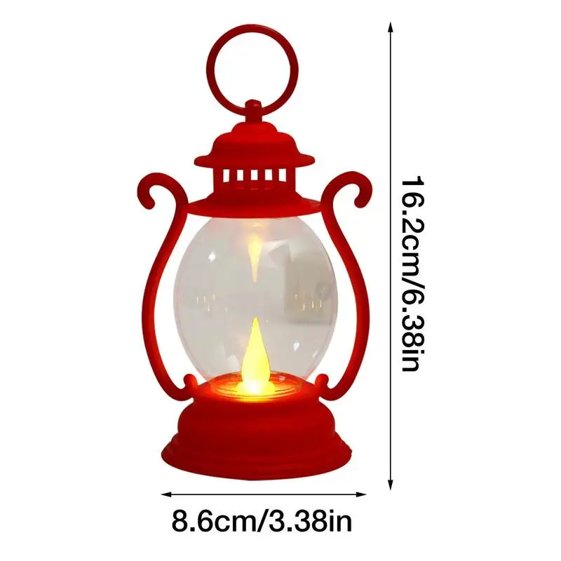 LED Vintage Lantern Flickering Flame Indoor Classic Tabletop Lantern Decor Patio Decorative Lanterns Battery Powered