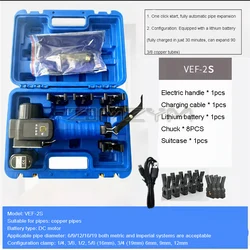 Electric Lithium Battery Flares VEF-1S/-2S Copper Tube Expander Bell Mouth Expander Air Conditioner With 5/8 Chucks