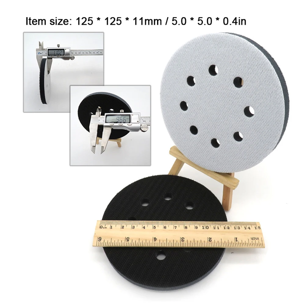 샌딩 패드용 5인치 8홀 소프트 스폰지 인터페이스 패드 샌딩 디스크 쿠션 고르지 못한 표면 연마 스폰지 패드