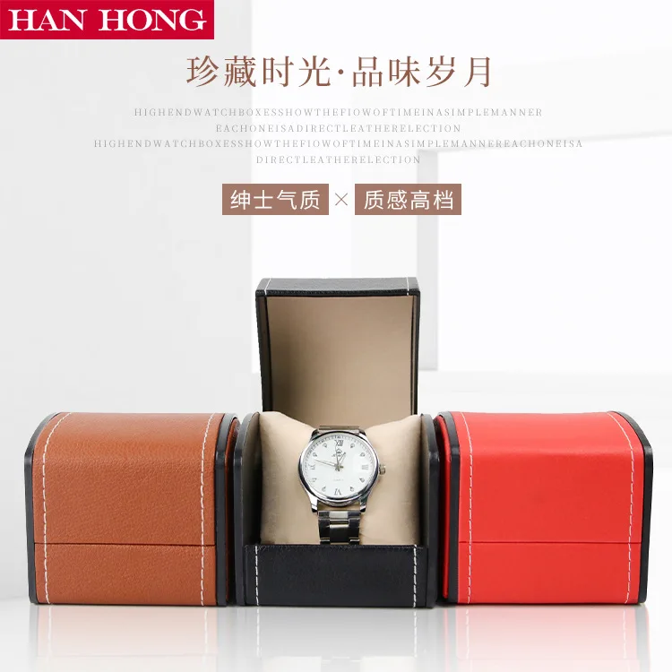 Arc-shaped Watch Box, Pu Leather Watch Gift Packaging Box, Men's Wristwatch, Mechanical Watch Display And Storage Box