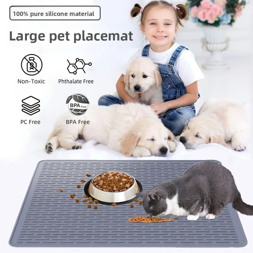 

Extra Large Silicone Cat Litter Mat Non Slip Pet Feeding Pad for Dogs and Cats Durable Waterproof Easy to Clean