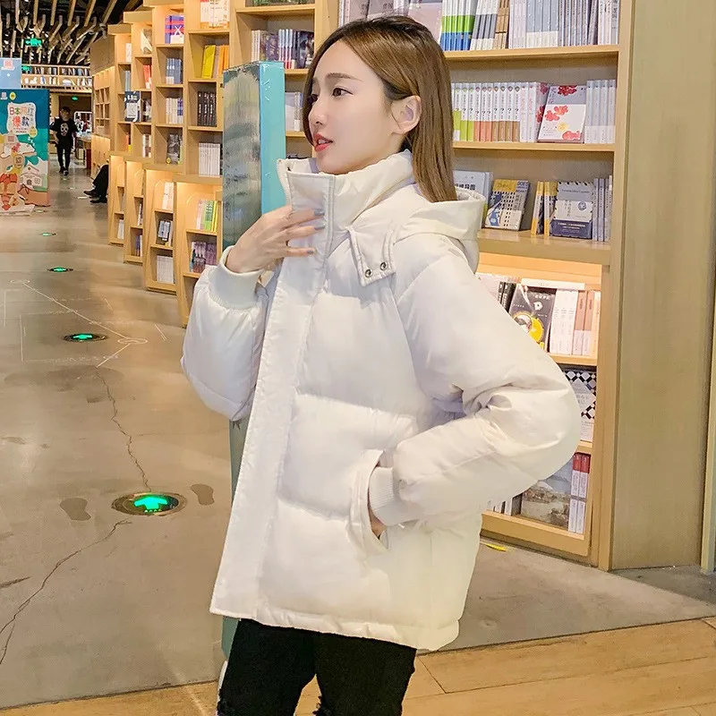Cotton Jacket Women's Short Style 2025 Autumn/Winter New Down Cotton Jacket Korean Edition Loose Hooded Thick Coat Fashion Cotto