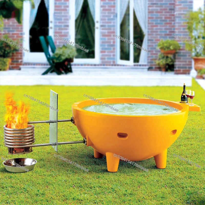 Hot sale oval hydro jet heat water heater coil stove cedar burning Dutch cylinder bath fired dutch outdoor hot tub