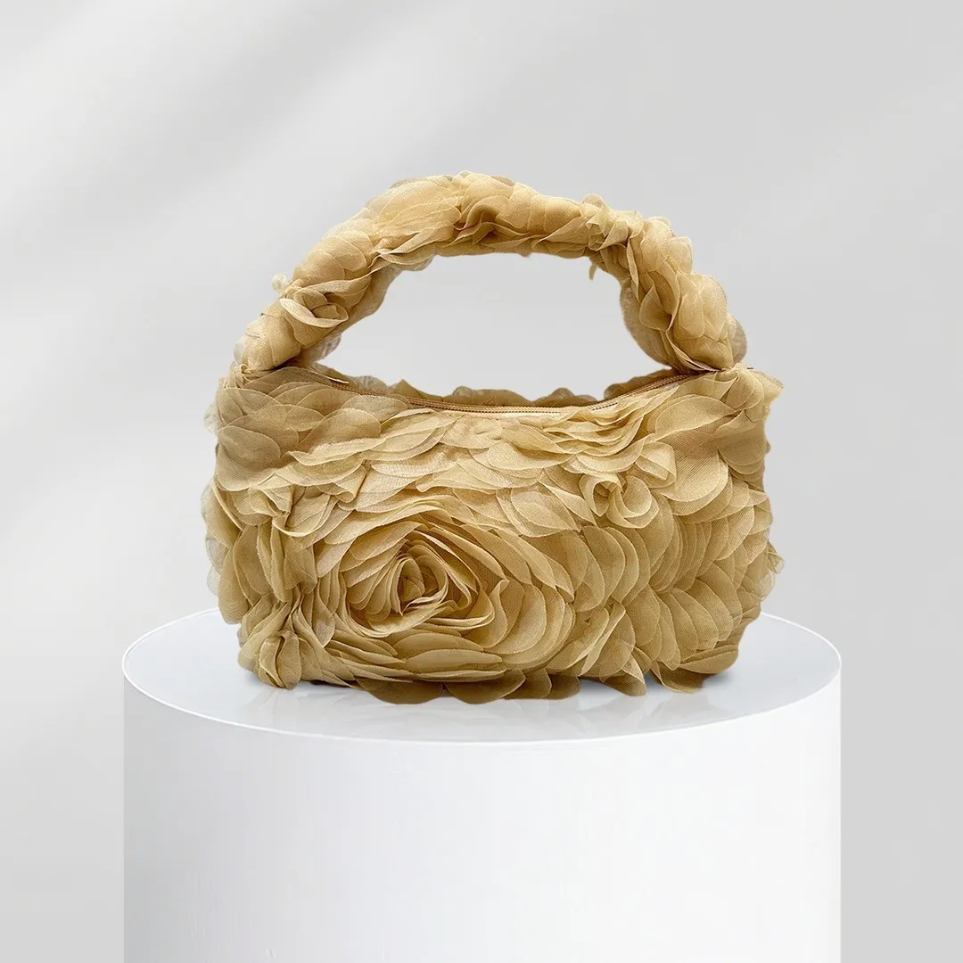 Rose Fashion Clutch Bag, Versatile Women's Bag, High-End Flower Handbag (Not Sold Individually)