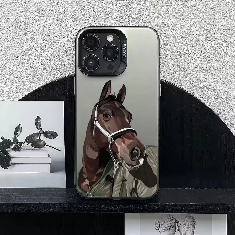 Cartoon horse pattern suitable Phone Case For Samsung S25 FE S24 Plus S23 Ultra S22 S21 20 anti drop and shockproof back cover