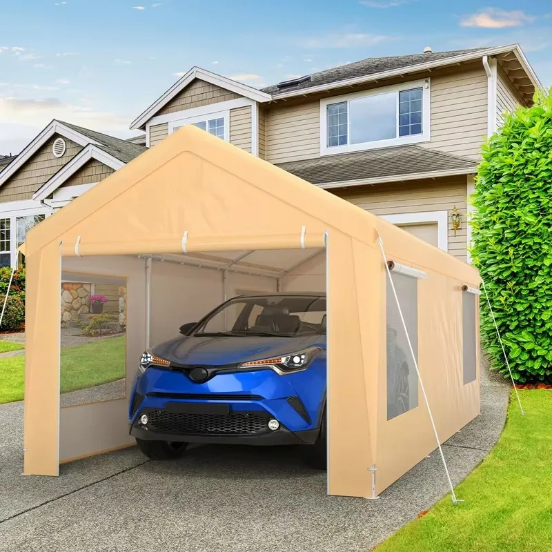 Carport Roof 10x20 Heavy Duty Portable Garage Removable Side Wall Door Boat Car Shelter Wedding Party Tent Outdoor Storage Shed