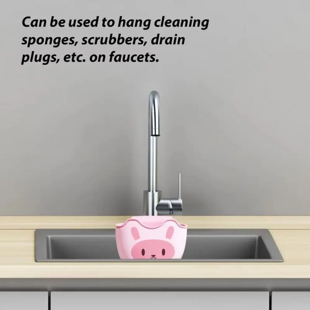 

Cute Cat with Drainage Kitchen Sink Holder Adjustable Cartoon Hanging Drain Basket Drain Rack Kitchen Accessories