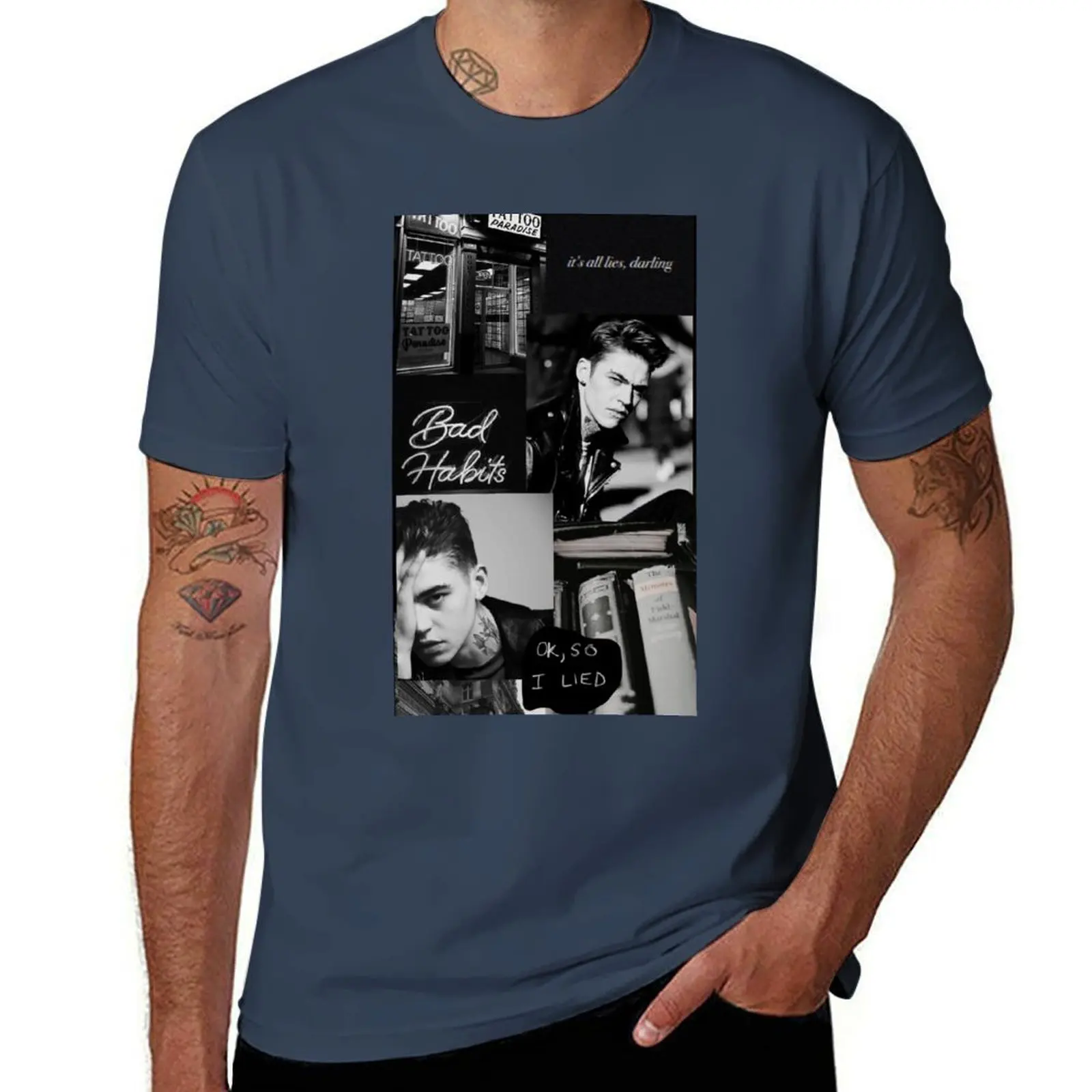 

Bad /After Hardin Habits Fiennes-Tiffin Scott/Hero T-Shirt Simple Line Art Print Tee