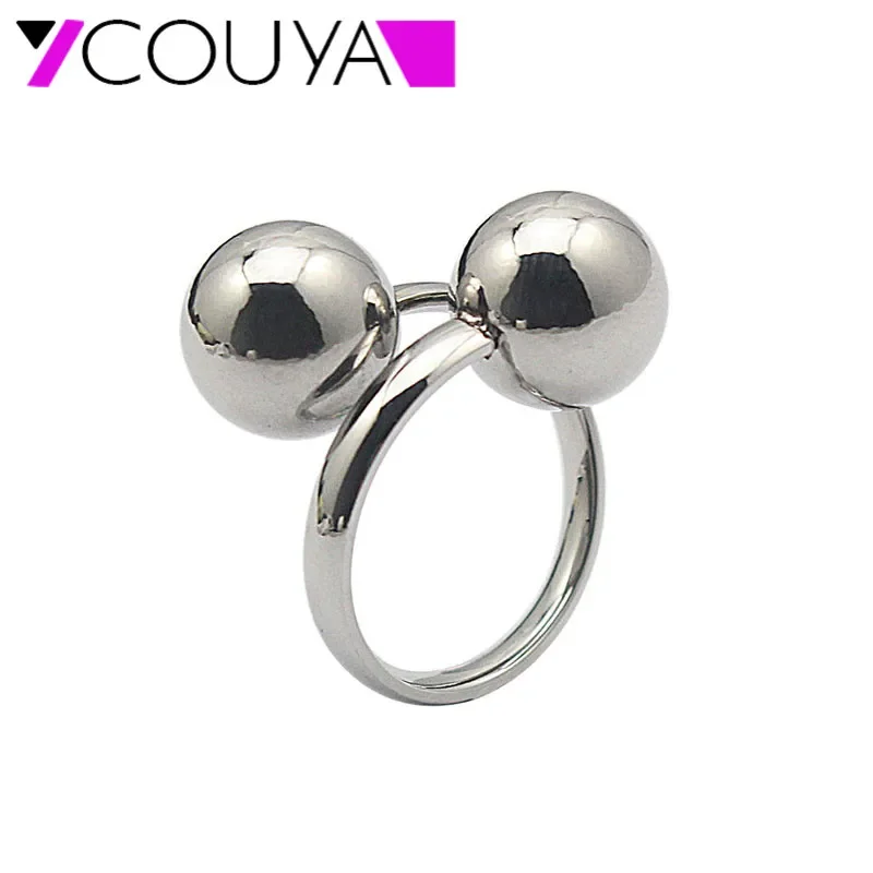 New 316L stainless steel beads rings for women jewelry Wholesale metal silver color fashion jewelry Ring