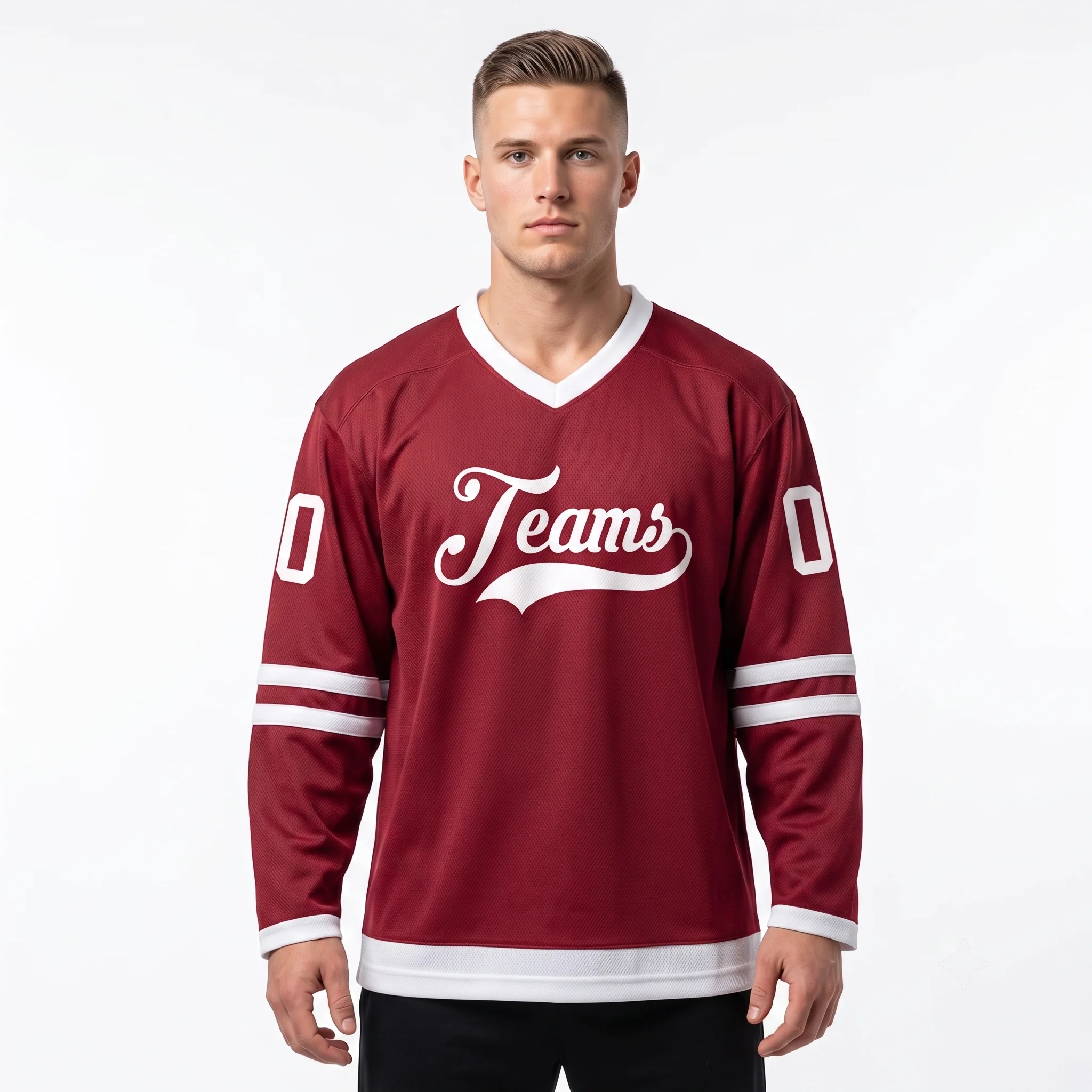 Custom Name 3D Printed Men's Hockey Jersey Maroon Black Old Gold Fashion Unisex Summer Sport Team Shirt Personalized YU08