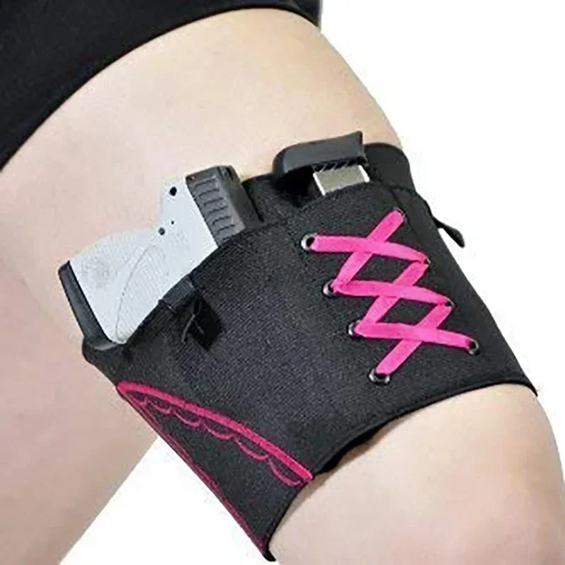 Hot Woman Leg Holster Lady Anti-slip Adjustable Six Hook-and-eye Garter Pistol Holder Hunting Camping Equipment