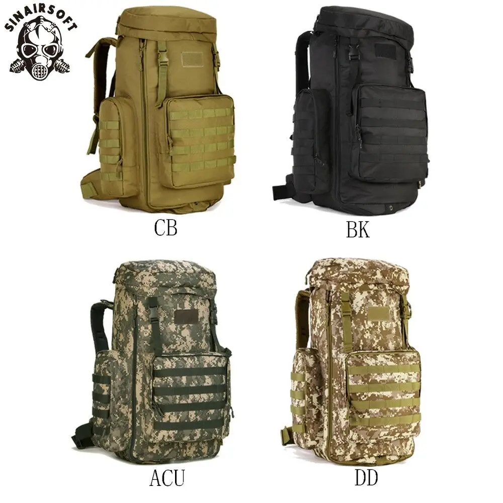 SINAIRSOFT 70-85l Large Capacity Tactical Backpack Molle Hiking Rucksack Field Survival Bag