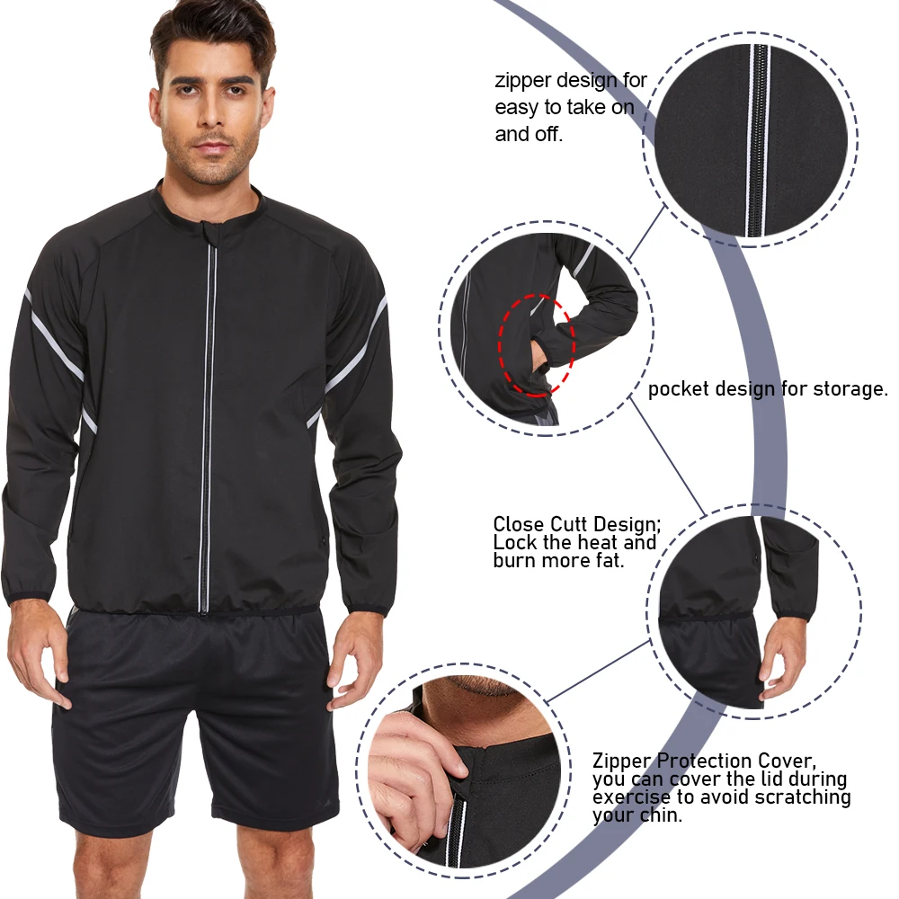 SEXYWG Sauna Suit for Men Weight Loss Set Hot Sweat Jacket Thermal Pants Running Outfit Gym Clothing Fitness Workout Sportwear