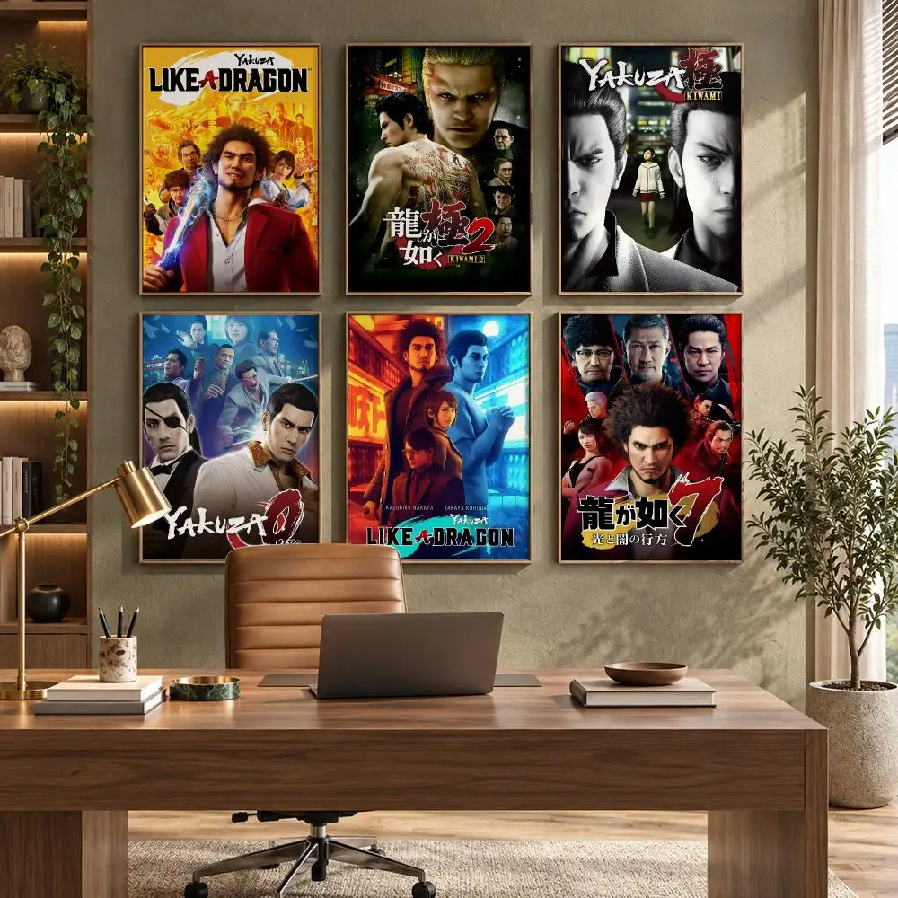 Game Yakuza Like a Dragon Poster HD Waterproof Wall Decal for Study, Living Room & Garage, DIY Great Gift for Fans