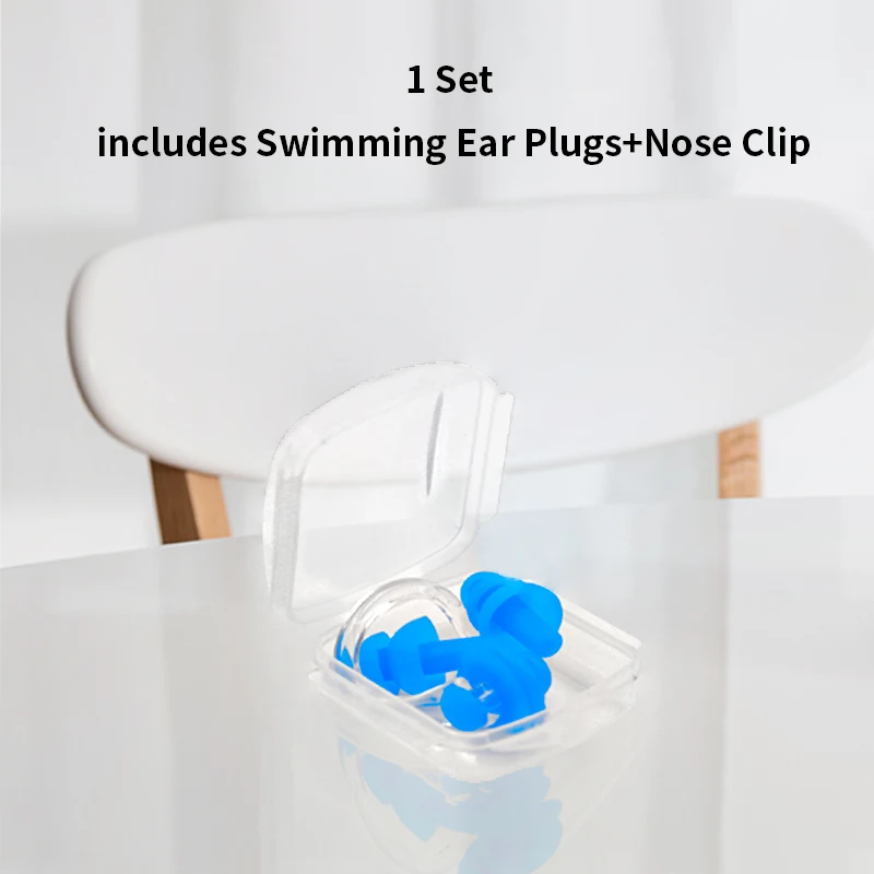 Swimming Ear Plug Nose Clip Soft Silicone Earplugs Waterproof Swimming Pool Ear Plugs & Nose-Clip For Kids Adults Swim Diving