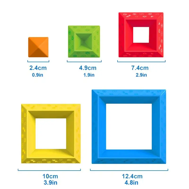 Giocattolo impilabile Montessori giocattolo da costruzione sensoriale per bambini blocchi impilabili lisci Stem Building giocattoli Montessori per il compleanno pasqua