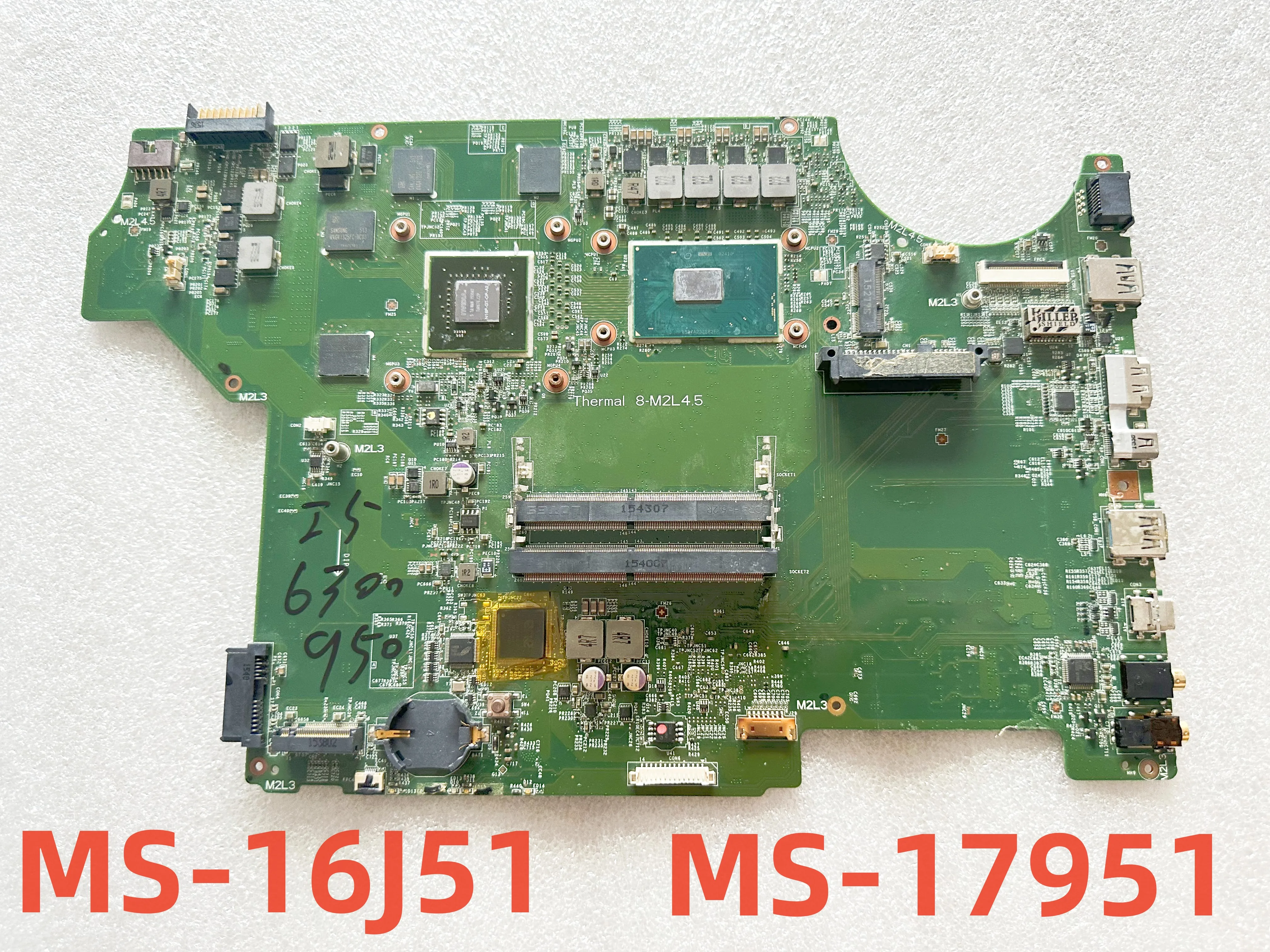 

MS-16J51 для MSI ge62 gp62 gp72 ge72 ms-16j5 ms-1795 материнская плата для ноутбука с i5-6300h и gtx950m 100% протестирована, полностью работает