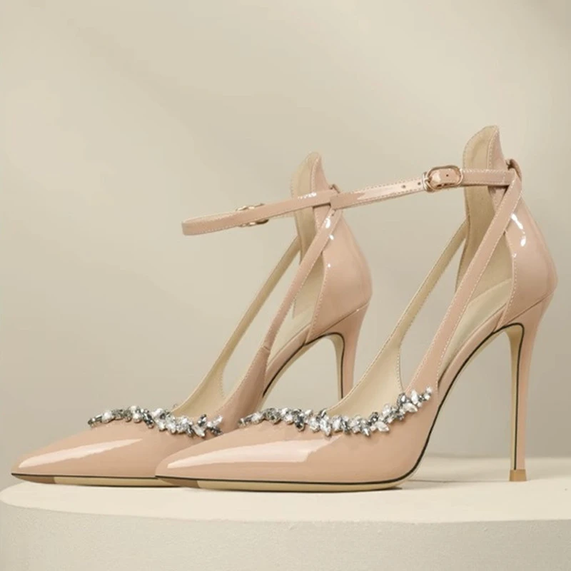 

Pointed High Heels Women's Thin Heels Spring and Summer 2025 New Rhinestone Bag Head Word with Light Mouth Sexy Sandals