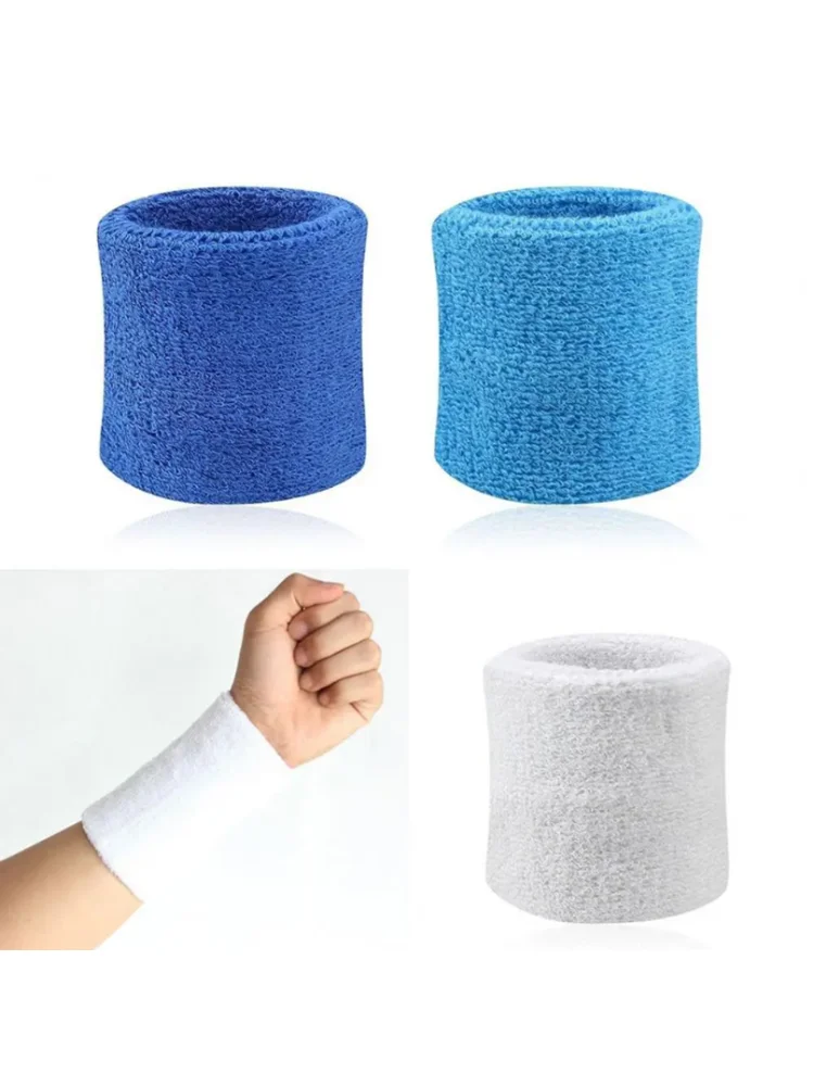 2 stuks katoenen polsband polsbandje tenniszweetbanden sneldrogende fitness zweetbandjes polsband veiligheid polssteun brace wrap band - afbeelding 2