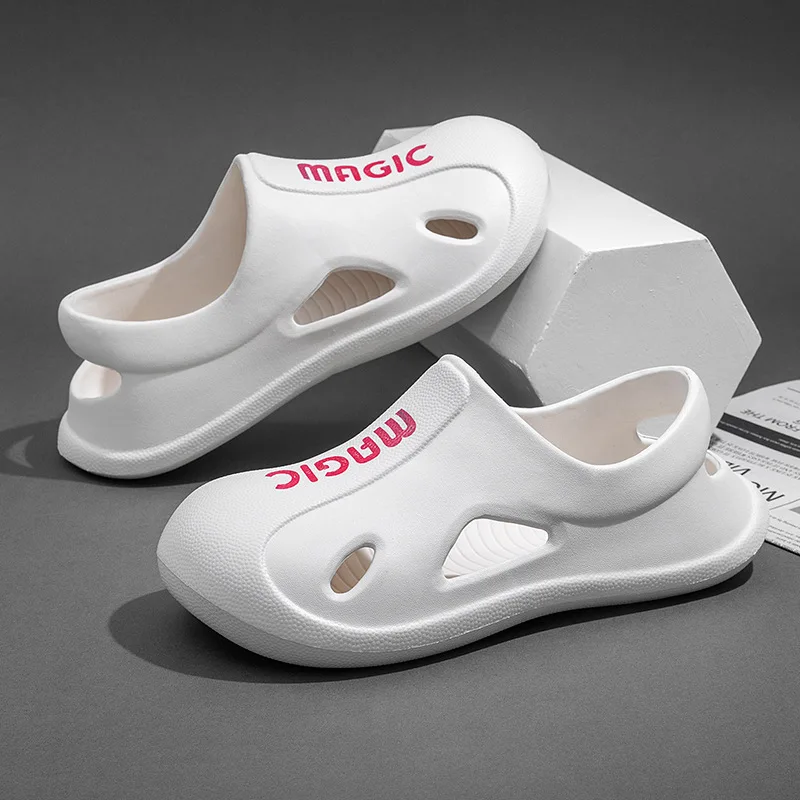 

Men's Summer Lightweight Breathable Anti-slip Kitchen Work oes Open-Toe Chef Sandals Soft Bot Slippers Casual Faion