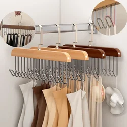 1 pcs household multifunctional hooks multi-pants clip organizer clothes hanger stainless steel clothes drying rack with 8 hooks