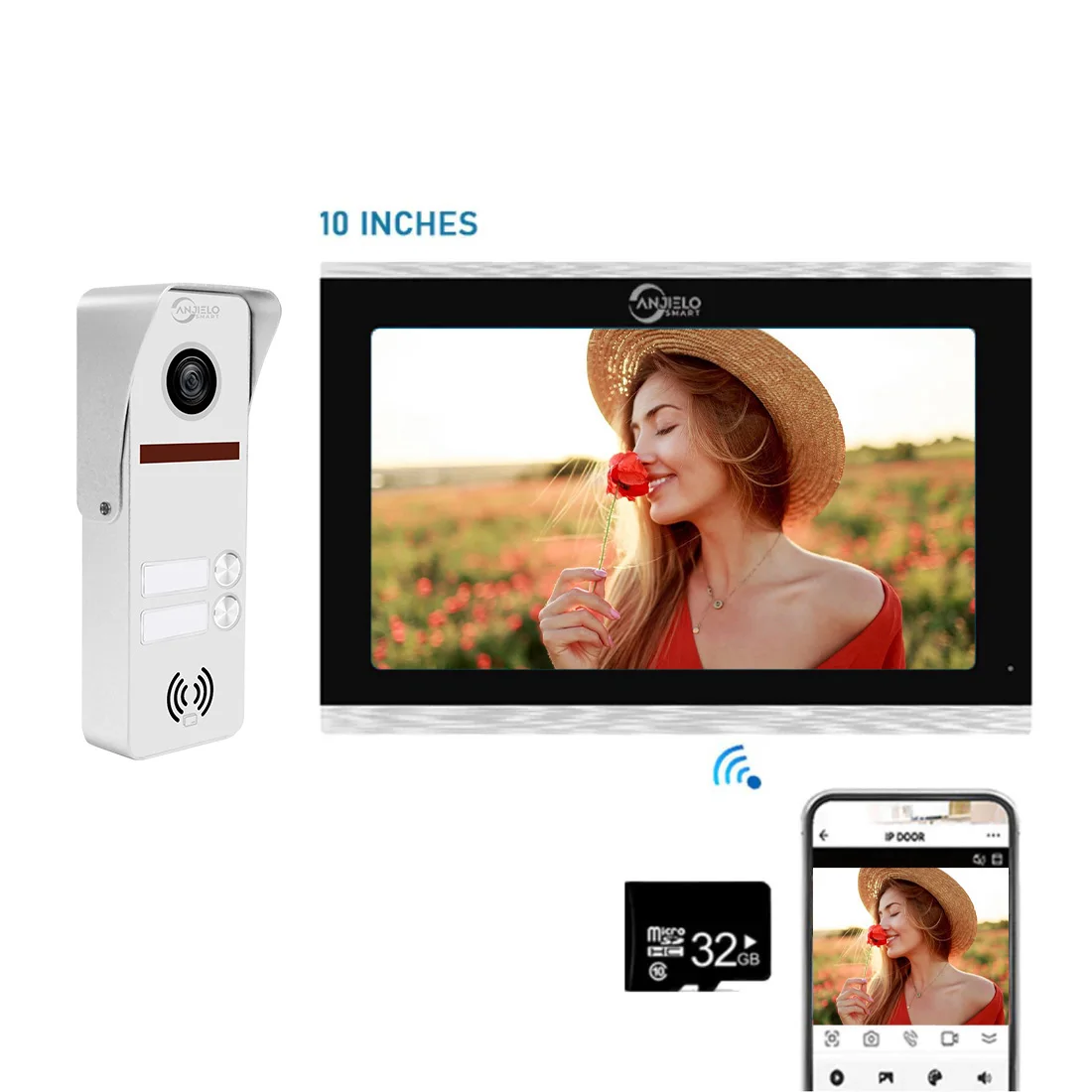 Tuya 7/10 Inch Video Wifi Intercom Tuya Smart Home video 2 doorbell System 1080P 160°Wired Doorbell Camera Full Touch Monitor