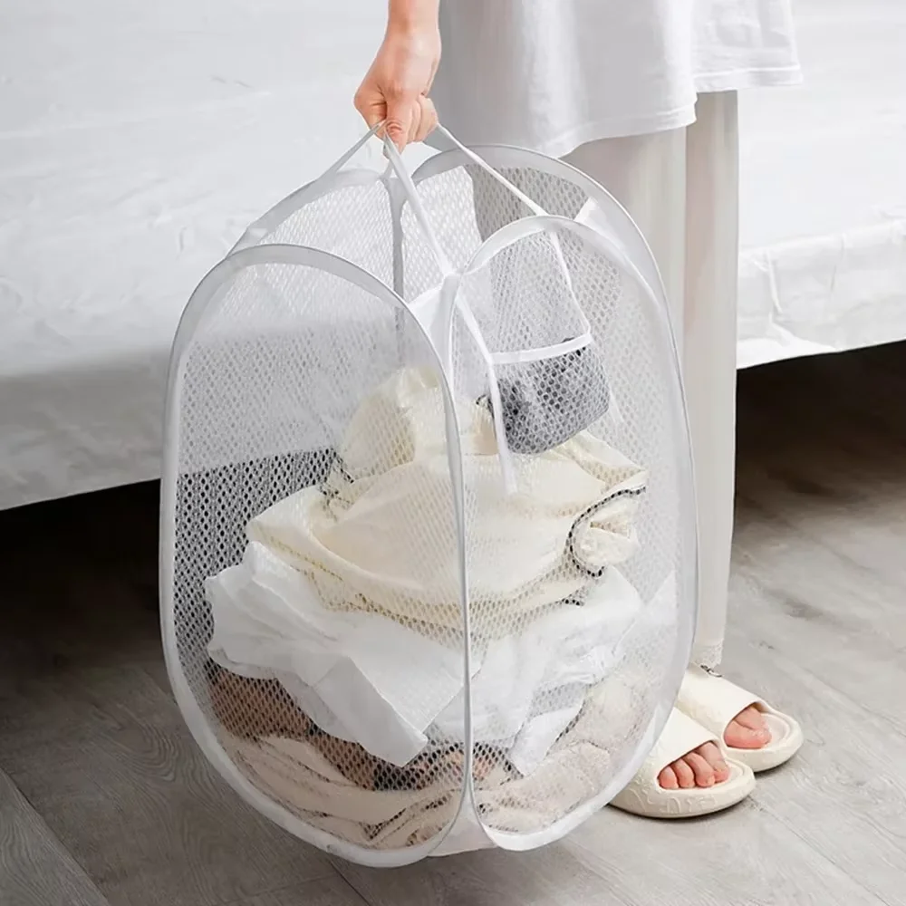 Dirty Clothes Basket Skeleton Ventilated Foldable Easy Storage Portable Large Capacity Clothes Basket view 4