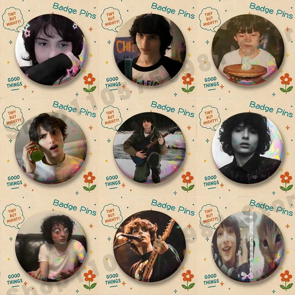 HOT Actor F-Finn Wolfhard Stranger Enamel Pins Badge Round Brooch for Backpack Decor Accessories 25/32/44/58/75mm