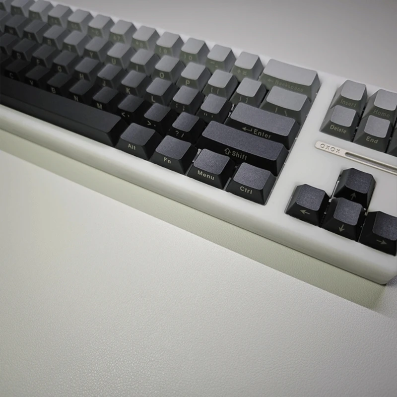 PBT Translucents Keycaps Letter Side Engraved Gradients Shadow Gray Keycaps 133Keys for Mechanical Keyboards Dropship