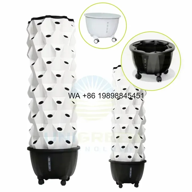 Wmwmnu for Pineapple Tower 10 Layers New Vertical Garden Hydroponic Tower System With Wheel Indoor Farming Aeroponic Growing