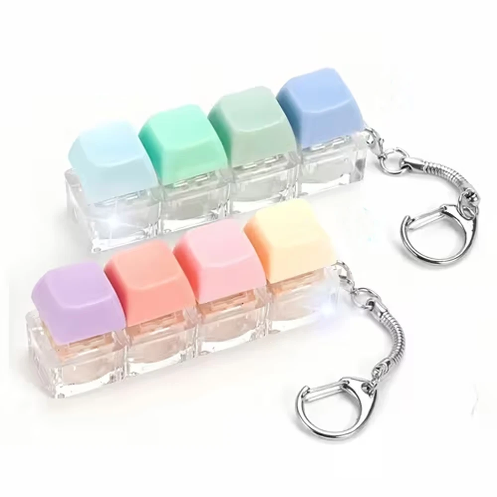 LED Decompression 4/9 Keyboard Key Toy For Adults Antistress Toys Anti Stress Finger Keyboard Games Keychain Office Accessory