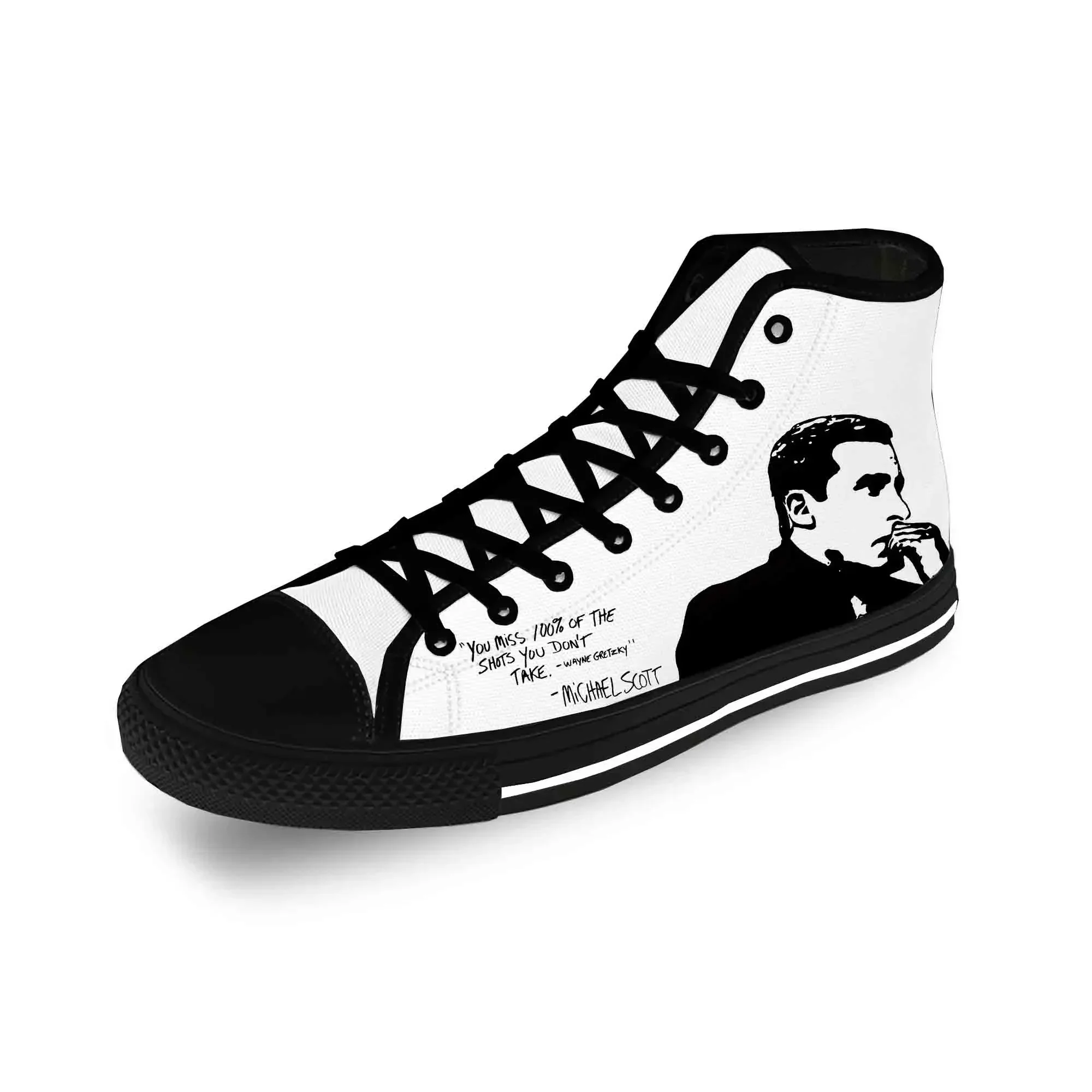 

Повседневная модная обувь с 3D-принтом из ткани Michael Scott The Office TV Show, высокие кеды из канваса для мужчин и женщин, легкие дышащие кроссовки