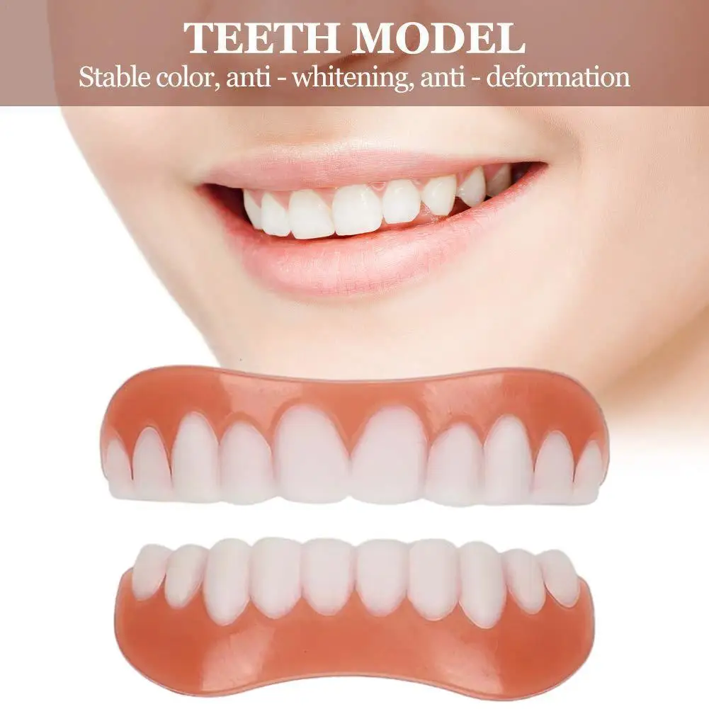 False Teeth Silicone Upper Lower Veneers Perfect Laugh Veneers Dentures Paste Fake Teeth Braces Comfortable Teeth Orthodontic