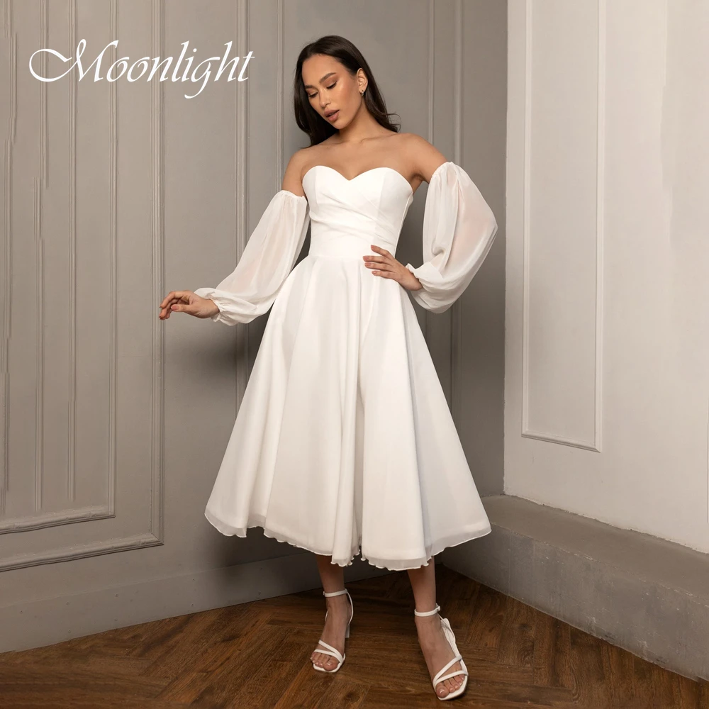 

Классические плиссированные свадебные платья трапециевидной формы для женщин 2026 милое свадебное платье с рукавами-фонариками и открытой спиной Vestidos De Novia по индивидуальному заказу