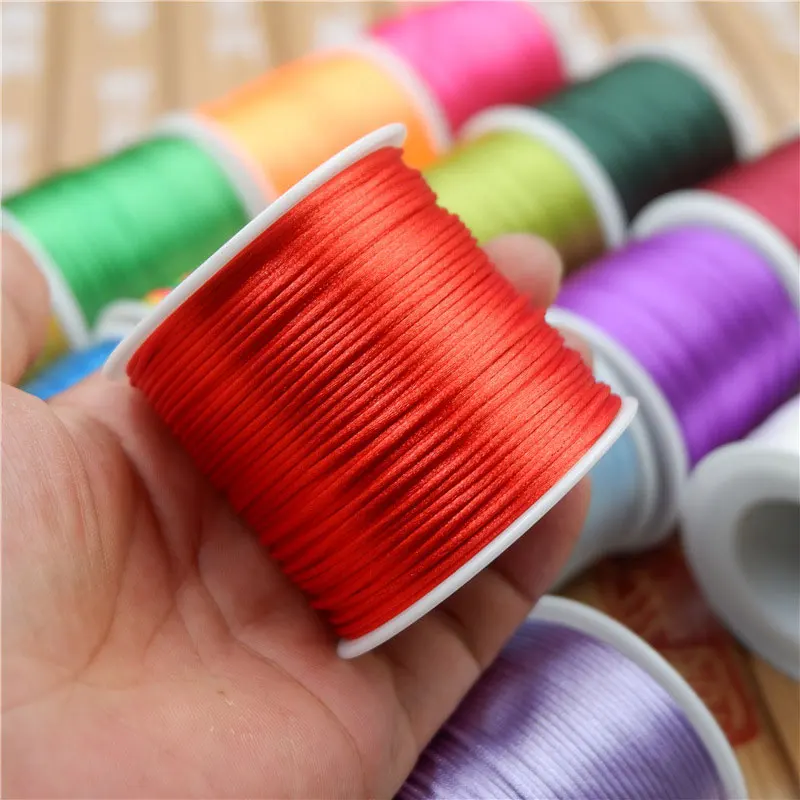 55M/Roll 1.5mm Macrame Thread Cord Satin Trim Cord Beading String Chinese Knotting Cord for DIY Bracelet Braided Jewelry Making