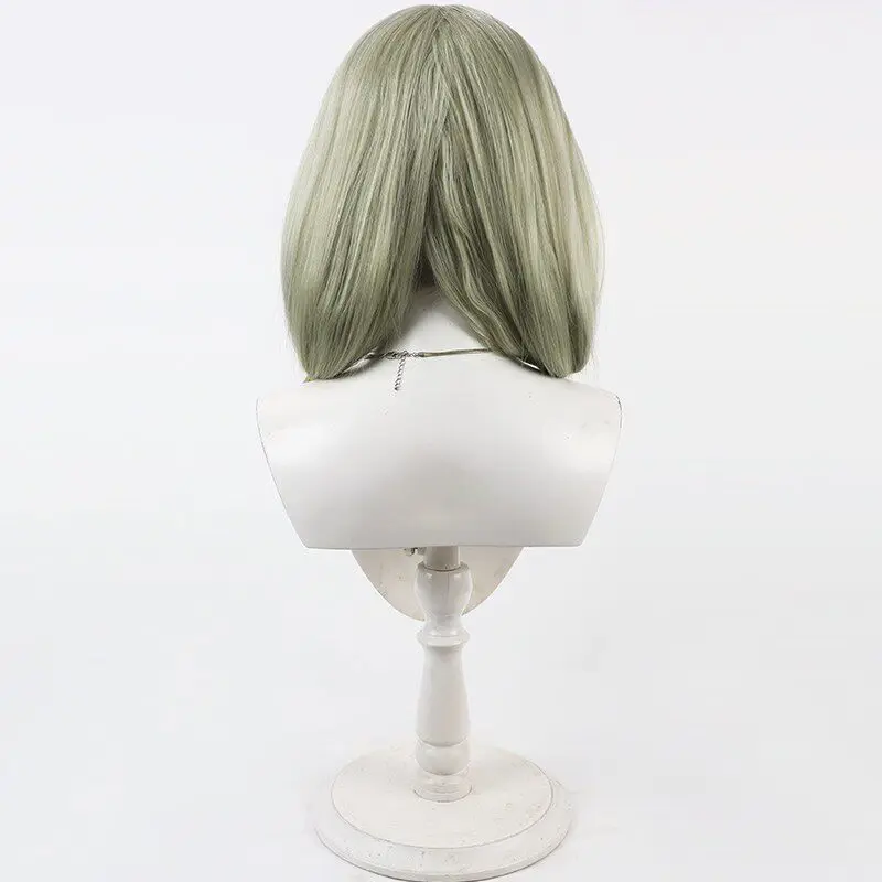 ゲームブルーアーカイブ 阿ラマキ夜雲 コスプレウィッグ ライトターコイズグリーン ミディアムレングス コスプレウィッグ コミコンパーティー用 大人女性男性