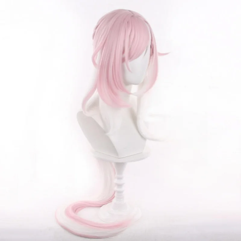 HSR 혼카이 임팩트 3 엘리시아 코스프레 핑크 롱 피그테일 가발 의상 휴먼 에고의 주인 엘리시아 가발 할로윈 파티 헤어 가발 캡