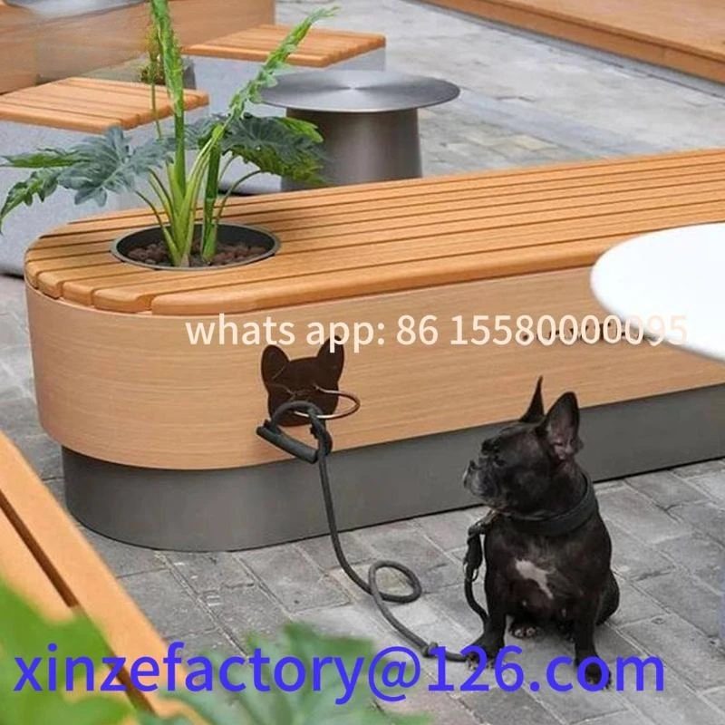 Customizable Outdoor Stainless Steel Flower Box Seat Combination Bench Garden Park Leisure Bench